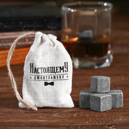 Stones for whiskey "Real gentleman", 4 pcs.