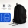 Youth backpack with lightning, 5 pockets, black/red color