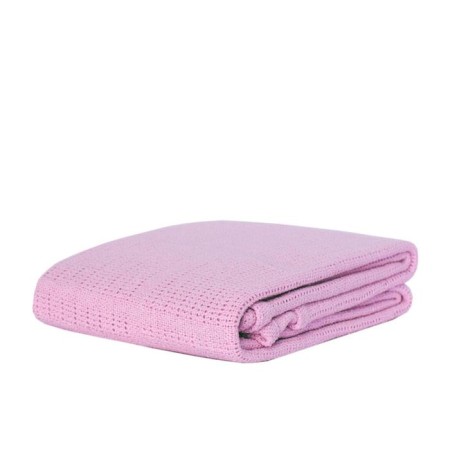 Knitted blanket, size 90x118 cm, pink color-2
