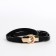 Women's belt, width 1 cm, metal buckle, black color