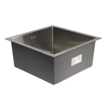 Kitchen sink Aflorn AF94444, Sredal, S = 3.0 and 0.8 mm, 44x44x22 cm, siphon, satin-1