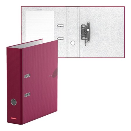 A4 registrar, Erichkrause Work Inside, 70 mm, assembled, laminated, 2 mm cardboard, burgundy