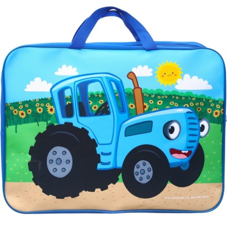 Folder with handles textile A4, 350x270x100 mm, blue tractor-4