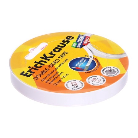 Adhesive tape bilateral, 12 mm x 10 meters, erichkrause, transparent-8