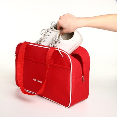 Female sports bag, textura, small size, red color-4
