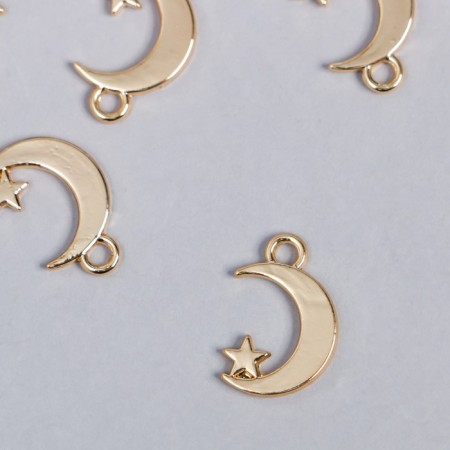 Decor for creativity Metal "Month and Star" gold 1.6x1.2 cm-1