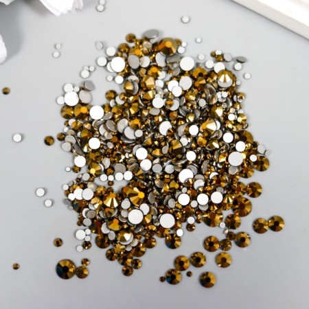Decor for creativity Glass "Rhubates truncated cone. Gold" d = 1.5-6.5 mm set 1000 pcs