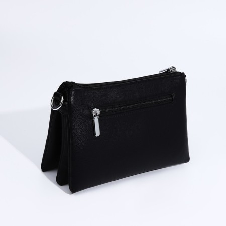 Bag Cross-Bodi with a zipper, black color-1