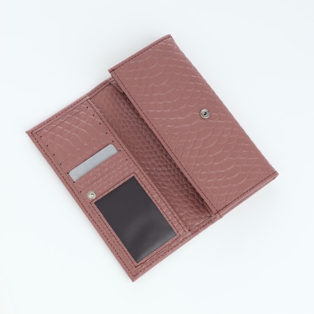 Women's wallet on the button, Textura, pink color-4