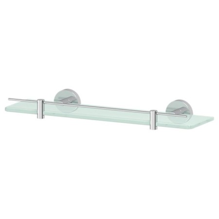 Shelf with holders, width 40 cm, matte glass, chrome