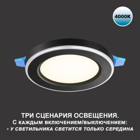 Luminer built -in LED NovOCH. Span, 12W, LED, 30x170x170 mm, black color-1