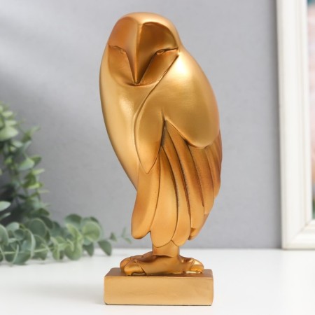 Souvenir Polystone "Polar owl" gold 7x8x21 cm