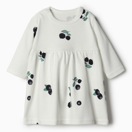 Bloom Baby Dress Blueberries with DL. Sleeve, p. 68 cm, milk