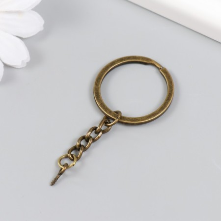 The base for the key fob Ring metal with a chain and screw Brass 3x6.4 cm-1