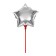 Foil ball 10 "Star" with a wand, star, silver color
