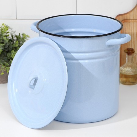 Pan, 12 l, metal cover, induction, gray-blue color-1