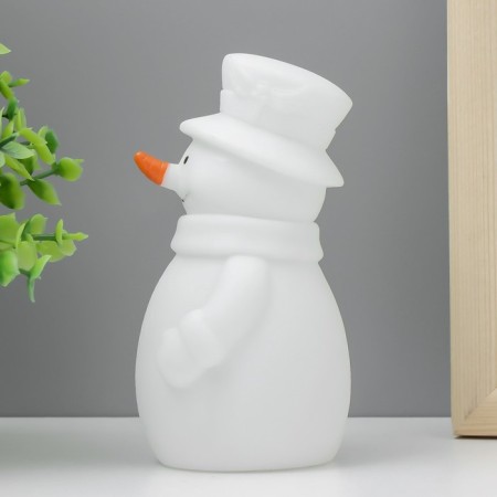 Nightnick "Snowman in a hat" LED from 3xlr44 batteries is white 7x7x12 cm-2
