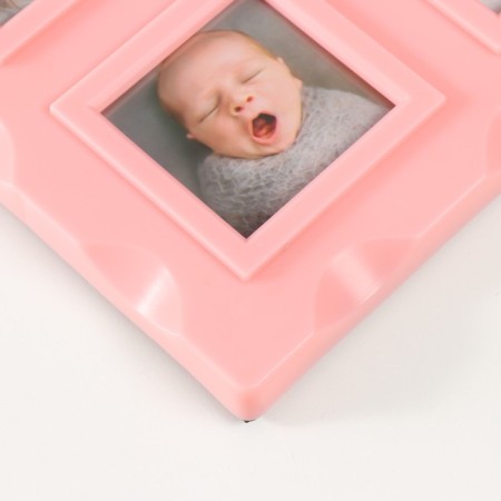 Multi -frame "12 months" collage for 13 photos 1/15x15 cm, 11/6.4x6.4 cm, pink-1
