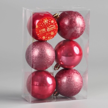 Set of balls plastic D-5.5 cm, 6 pcs "Chara of Magic" Red Red-1