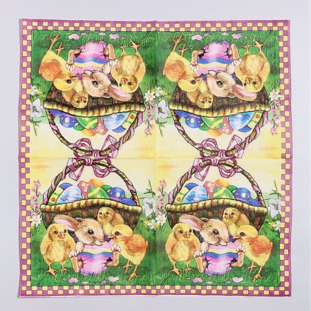 Paper napkins "Easter basket" 33x33 cm, set 20 pcs-1