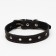 Leather collar on synthetic winterizer, dimensionless, 65 x 3 cm, Osh 22-55 cm, black