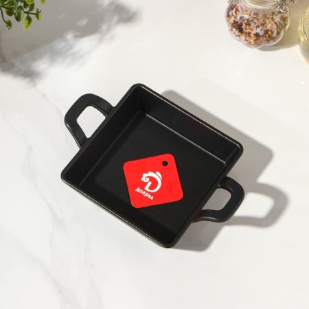 The cast -iron pan “Square. Deep ", 12.5 × 12.5 × 3.5 cm, with a cast -iron handle-3