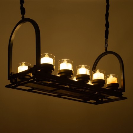 Sommelier chandelier 10he27 40w Black 83x30x40-140cm-3