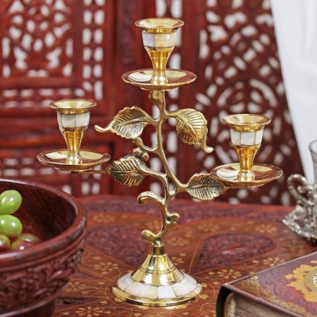 Brass Brass for 3 candles 21 cm "Stem"-1