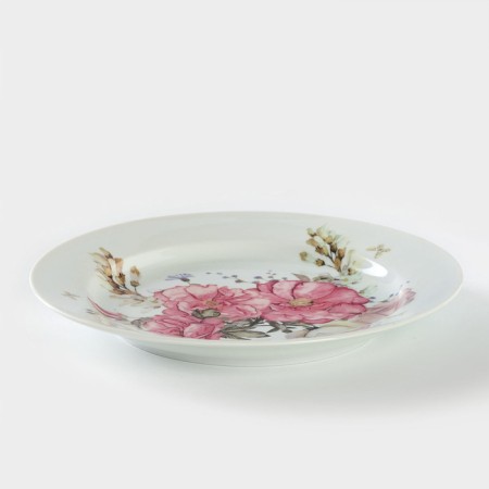 Porcelain plate "Pink flower", D = 24 cm-1
