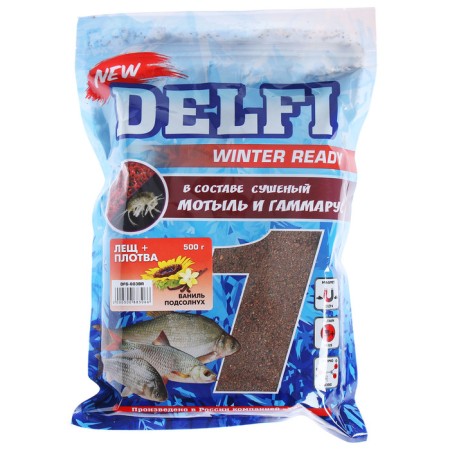 Bait winter -moisturized delfi Ice Ready, bream - roach, vanilla/sunflower, 500 g