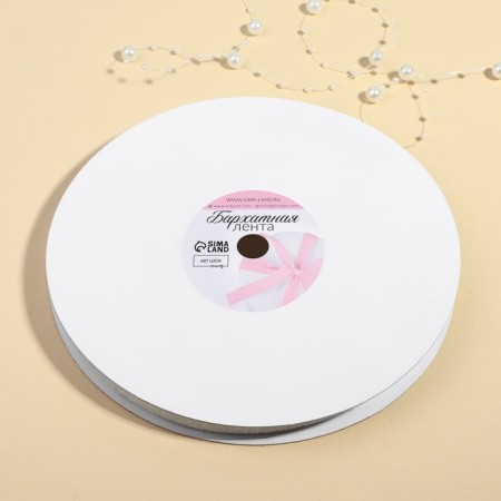 The tape is velvet, with silver lurex, 10 mm, 18 ± 1 m, white color No. 01-1