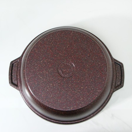 Granit Ultra, 3 l, 3 l, d = 28 cm, glass cover, anti-stick coating, brown color-2