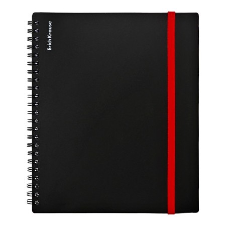 Notebook A5, 80 sheets in a cage on the crest Erichkrause "Accent", plastic toll cover, offset unit, whiteness 100%, mix-14
