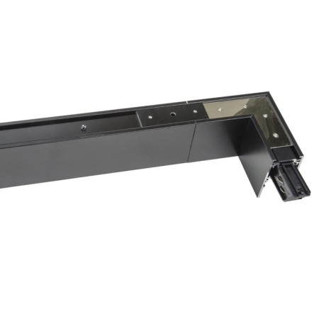 Connector for overhead magnetic tire pipelines, 35 mm. Angular. Horizontal. Uniel, IP20, black color-1
