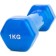 Rubberized dumbbell bradex SF 0160, blue, 1 kg