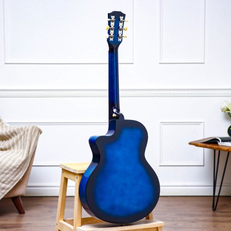 Гитара акустическая Music Life QD-H38Q-J, синяя, 97 см с вырезом-5