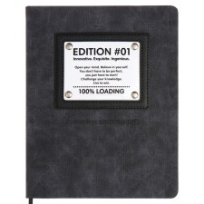 School diary for grades 1-11, solid cover, artificial leather, applique, pancake embossing, metal scruffies, silk-films, lies, 48 ​​sheets, block 80g/m2, black