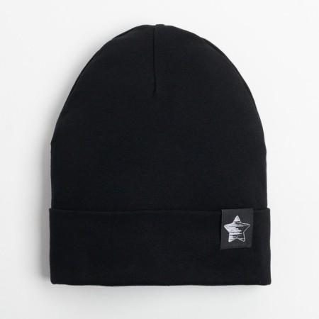 Two-layer children's hat, black/star, size 54-56