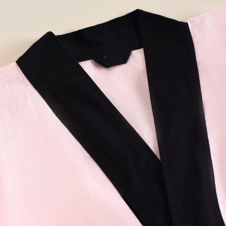 Women's bathrobe long SL Home "Rose" size 44-52,100% flax, 150g/m2-1