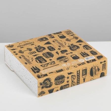 Gift folding box, packaging, "male", 20 x 18 x 5 cm-1