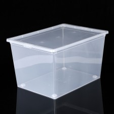 Storage box with a lid, 50 l, 53 × 38 × 30 cm, the color is transparent