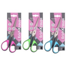 Scissors 17 cm Erichkrause Easycut+, for left -handed, anti -slip inserts, blister, mix