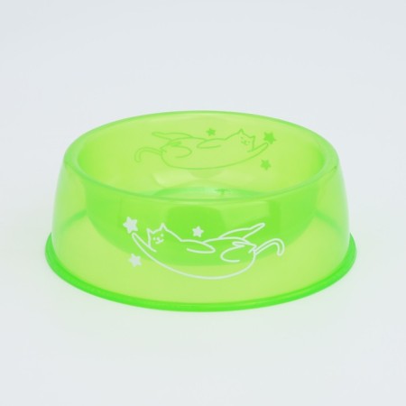 Plastic bowl “cat and stars”, 300 ml, green-2
