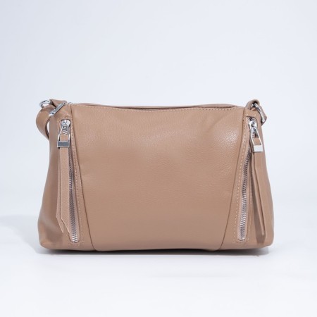 Cross-Bodi Bag on a zipper, beige color