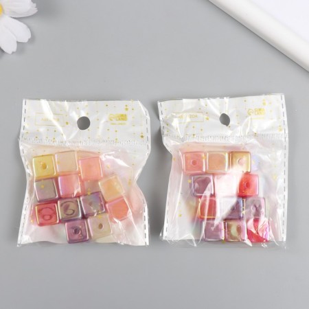Busina for creativity Plastic "Cube. Purvalum shine" MIX 1.4x1.4x1.4 cm-3