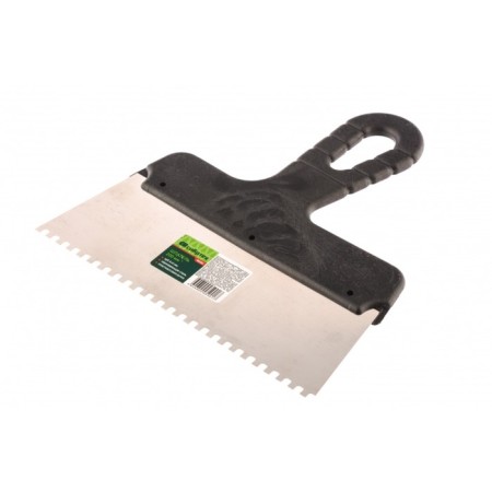 Spatula SIBRTTS 85456, 4x4 mm tooth, stainless steel, plastic handle, 200 mm