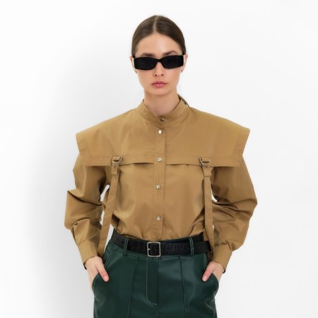 Women's pants (eco-leather) minku: eco leather green color, rn 50-3