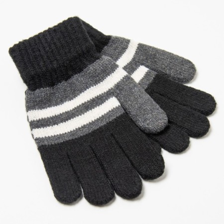 Baby gloves, black color, size 18