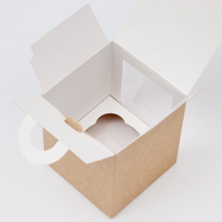 Packaging for one cupcake, craft, 9.2 x 9.2 x 11.1 cm-3