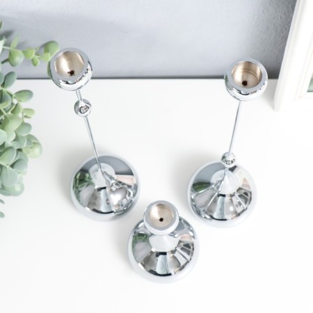 Summary Metal "drop" set 3 pcs silver 8.5x8.5x15; 8.5x8.5x32 cm-1